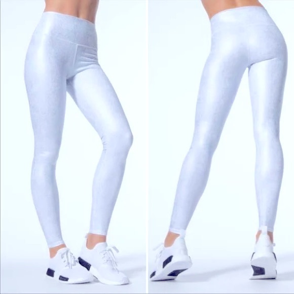 ALO Yoga Pants - ALO Yoga | NWT Metallic White Yoga Pant Sz Small